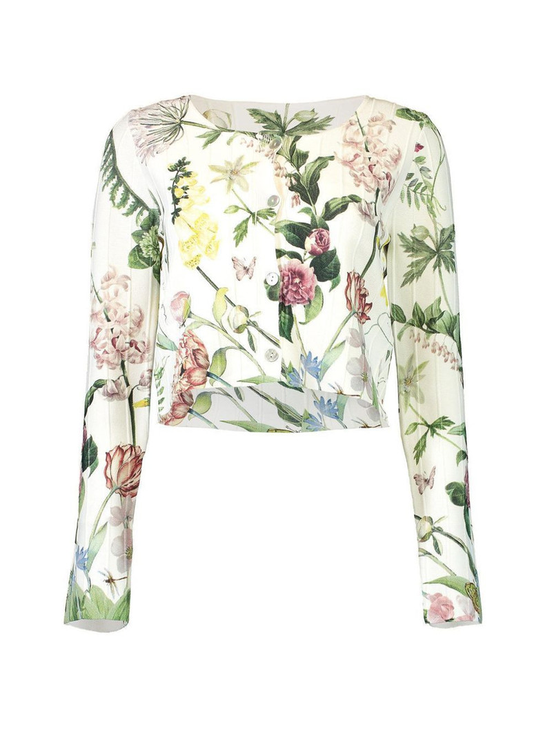 Rose floral-design cardigan 1