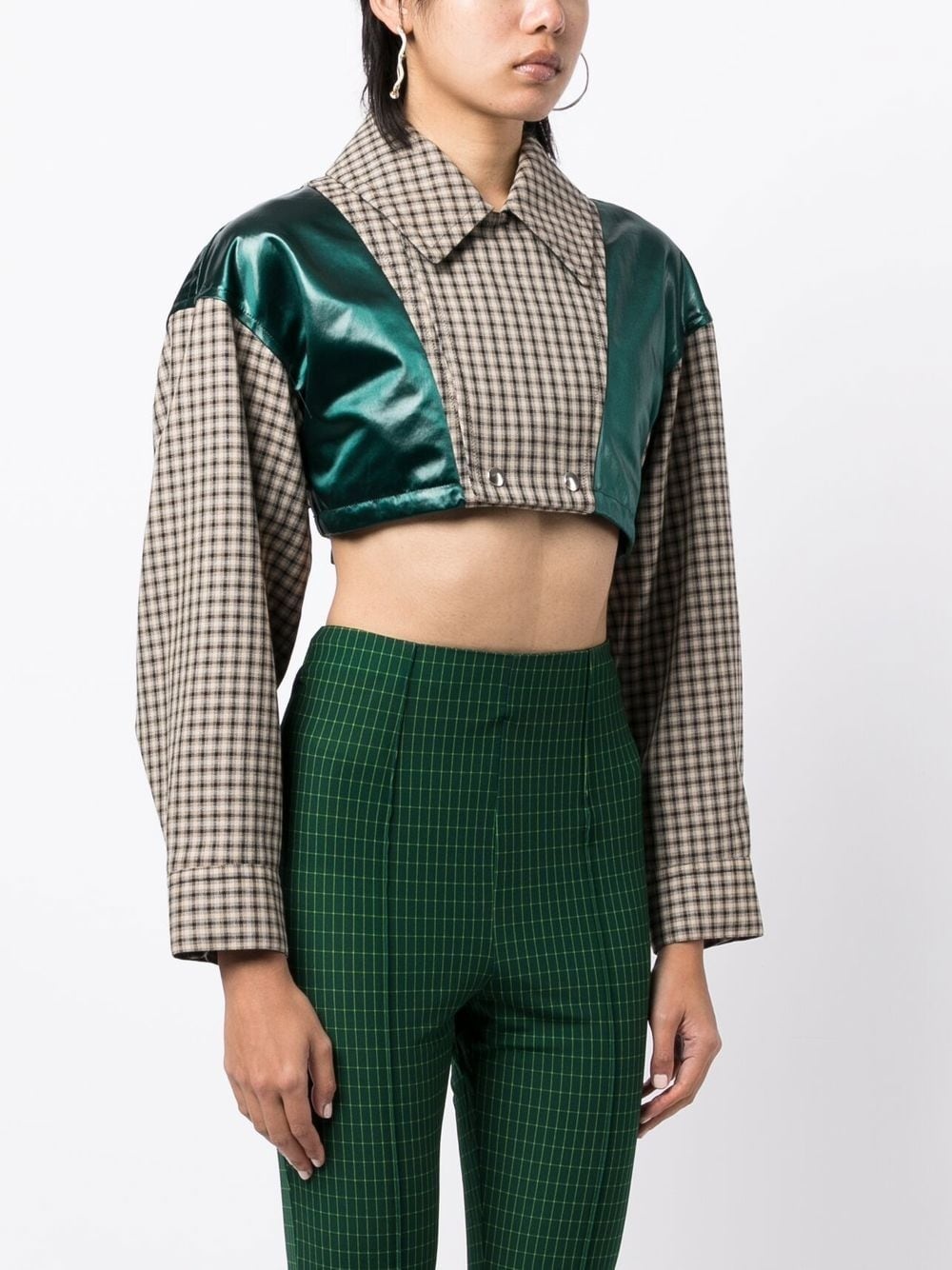 panelled cropped jacket - 3
