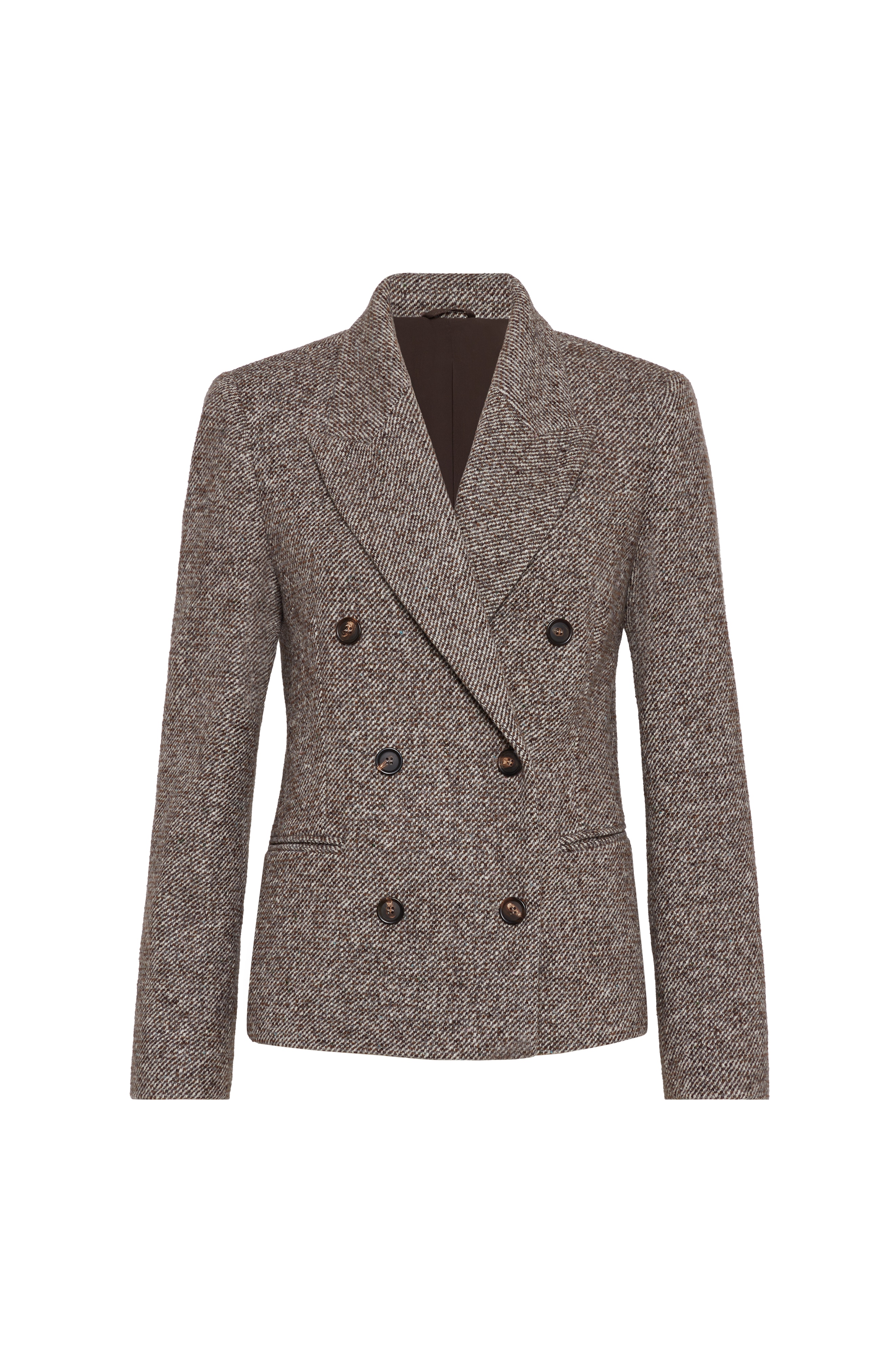 Brunello Cucinelli Mélange diagonal blazer in Brown at Nordstrom - 1
