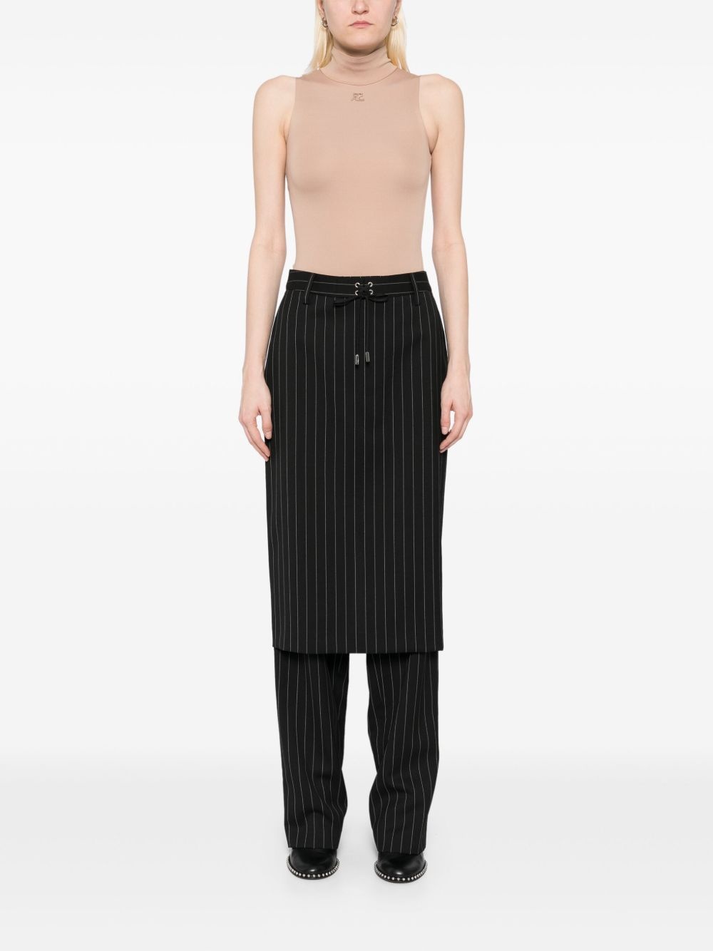 lace-up suit skirt pant - 2
