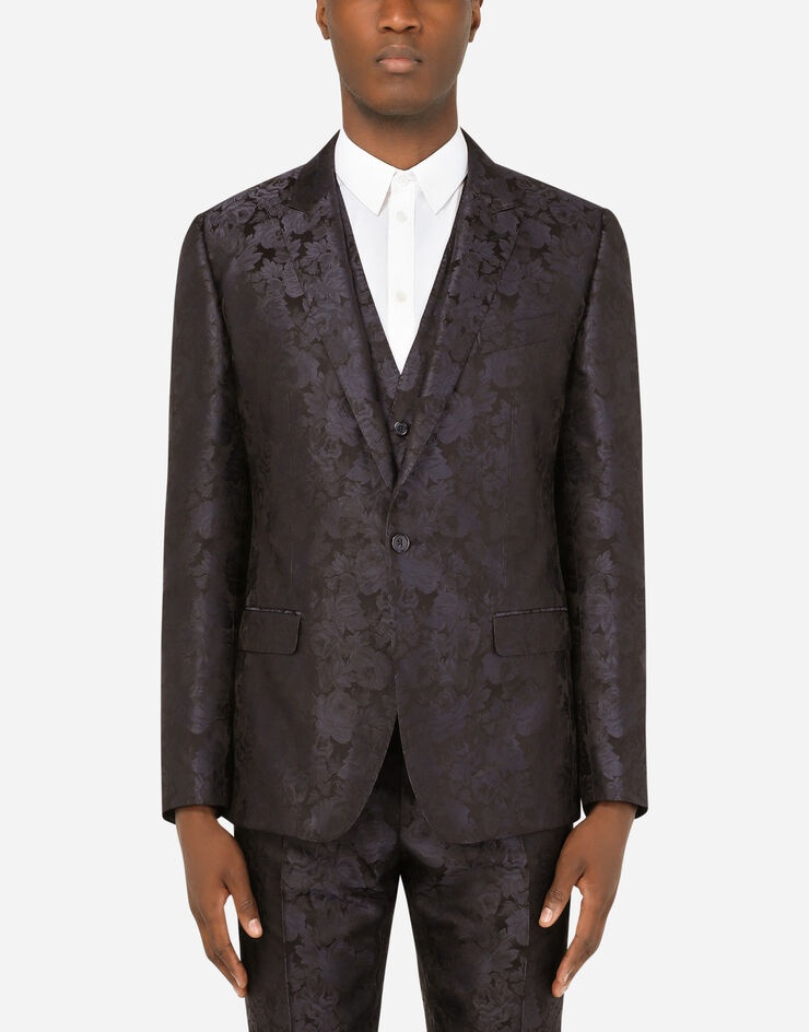 Three-piece floral jacquard Martini-fit suit - 4