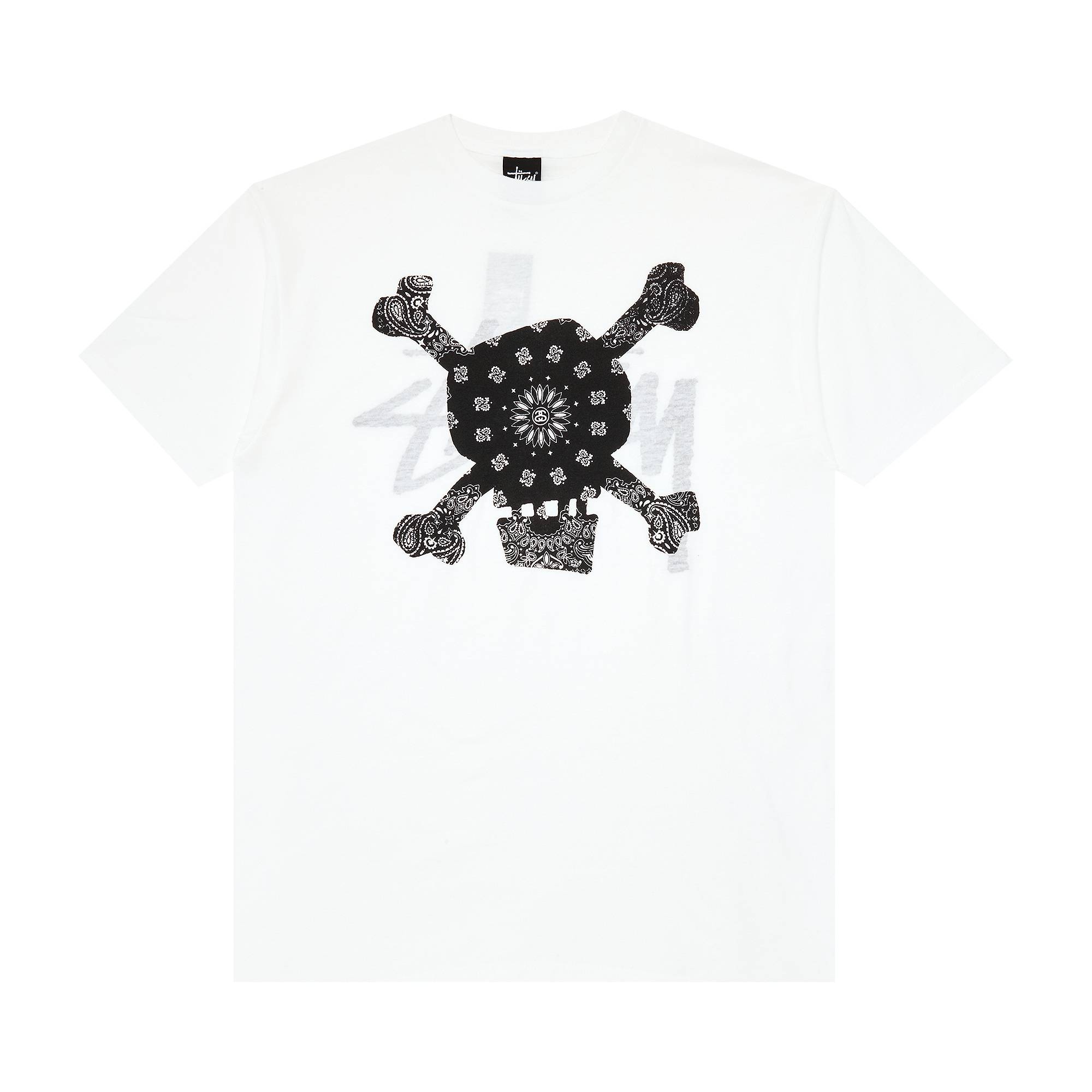 Stussy Paisley Skull Tee 'White/Black' - 1