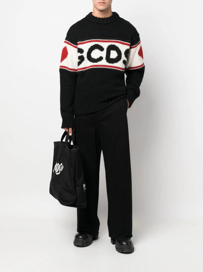 GCDS logo intarsia-knit jumper outlook