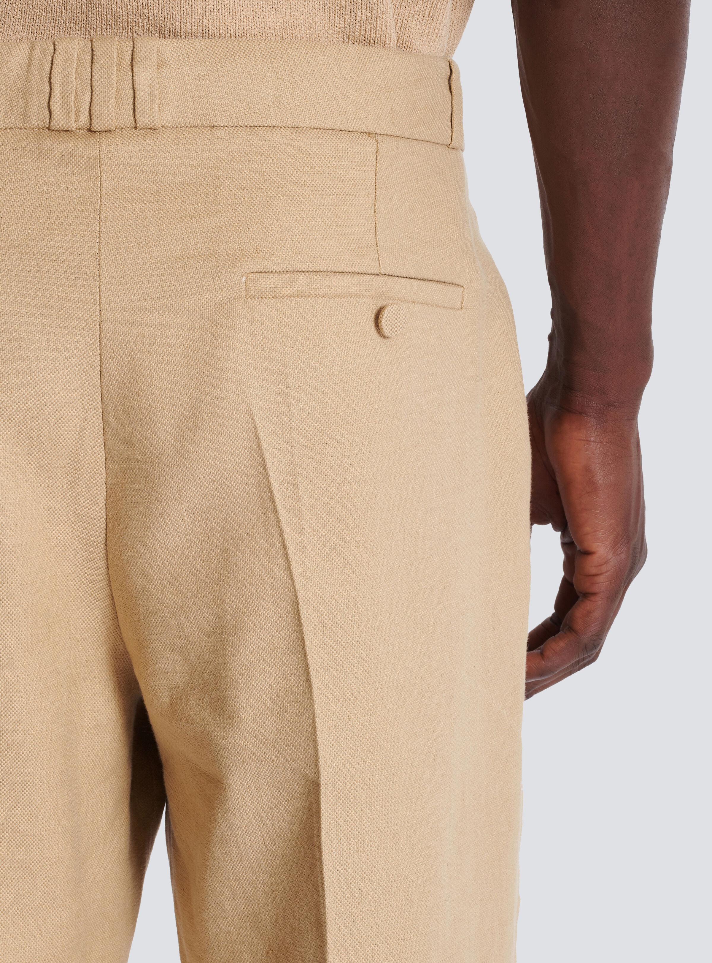 Straight-leg tailored canvas trousers - 6