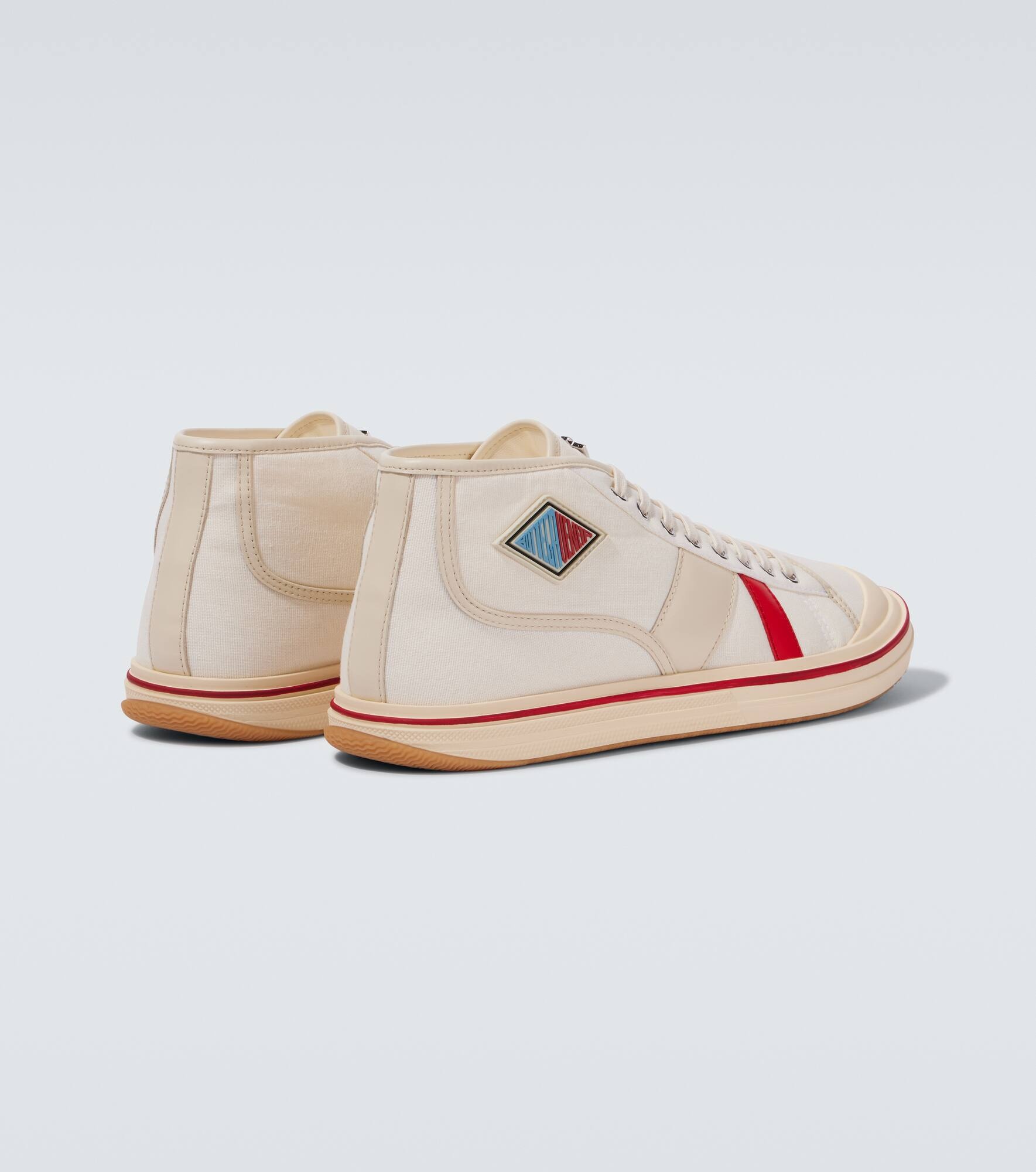 Eliot leather-trimmed canvas sneakers - 6
