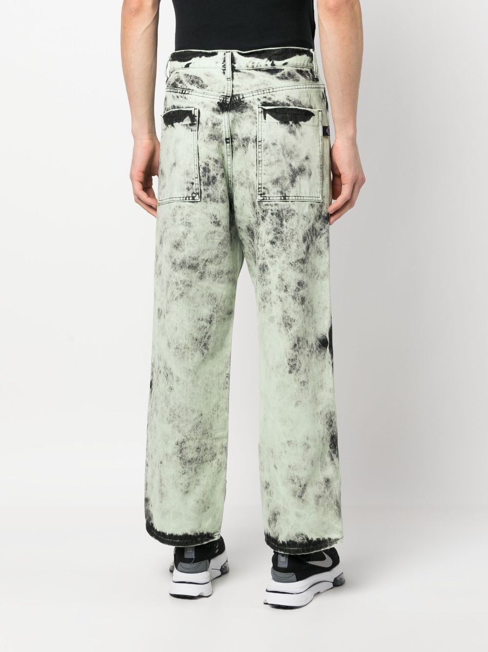 bleached-effect wide-leg jeans - 4