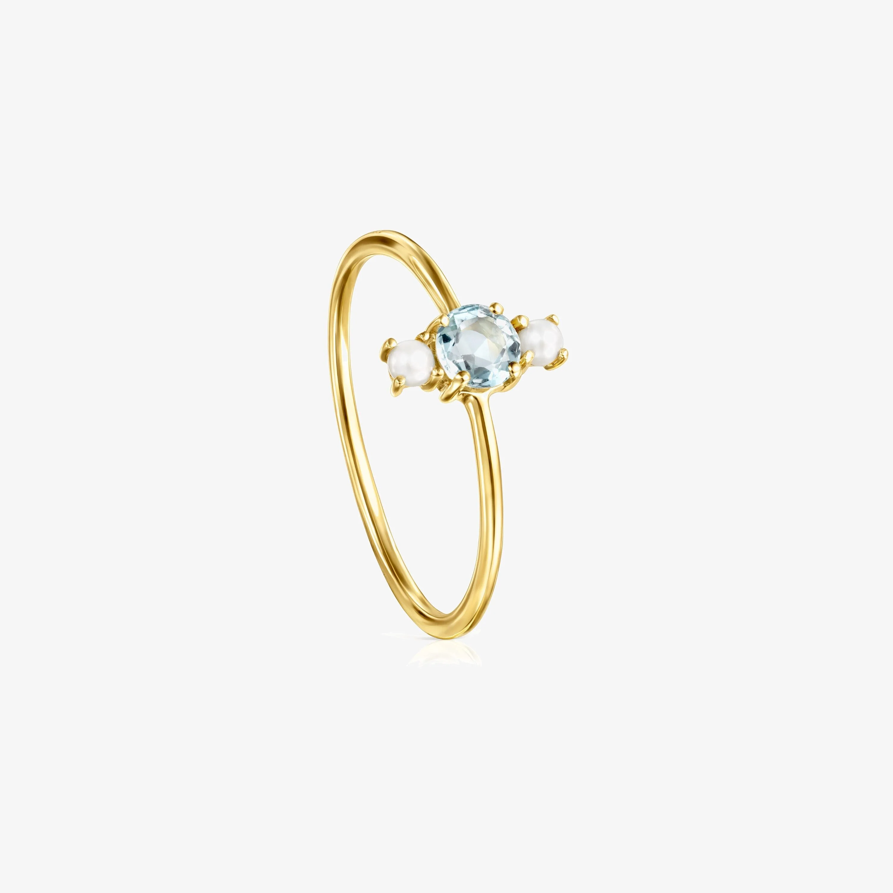 Mini TOUS Ivette Ring in 18K solid gold with Topaz and Pearl - 1