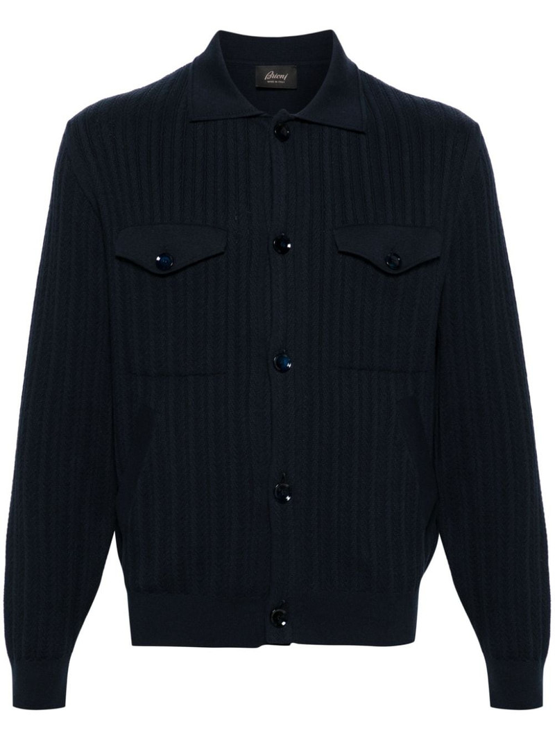 spread-collar buttoned cardigan 1