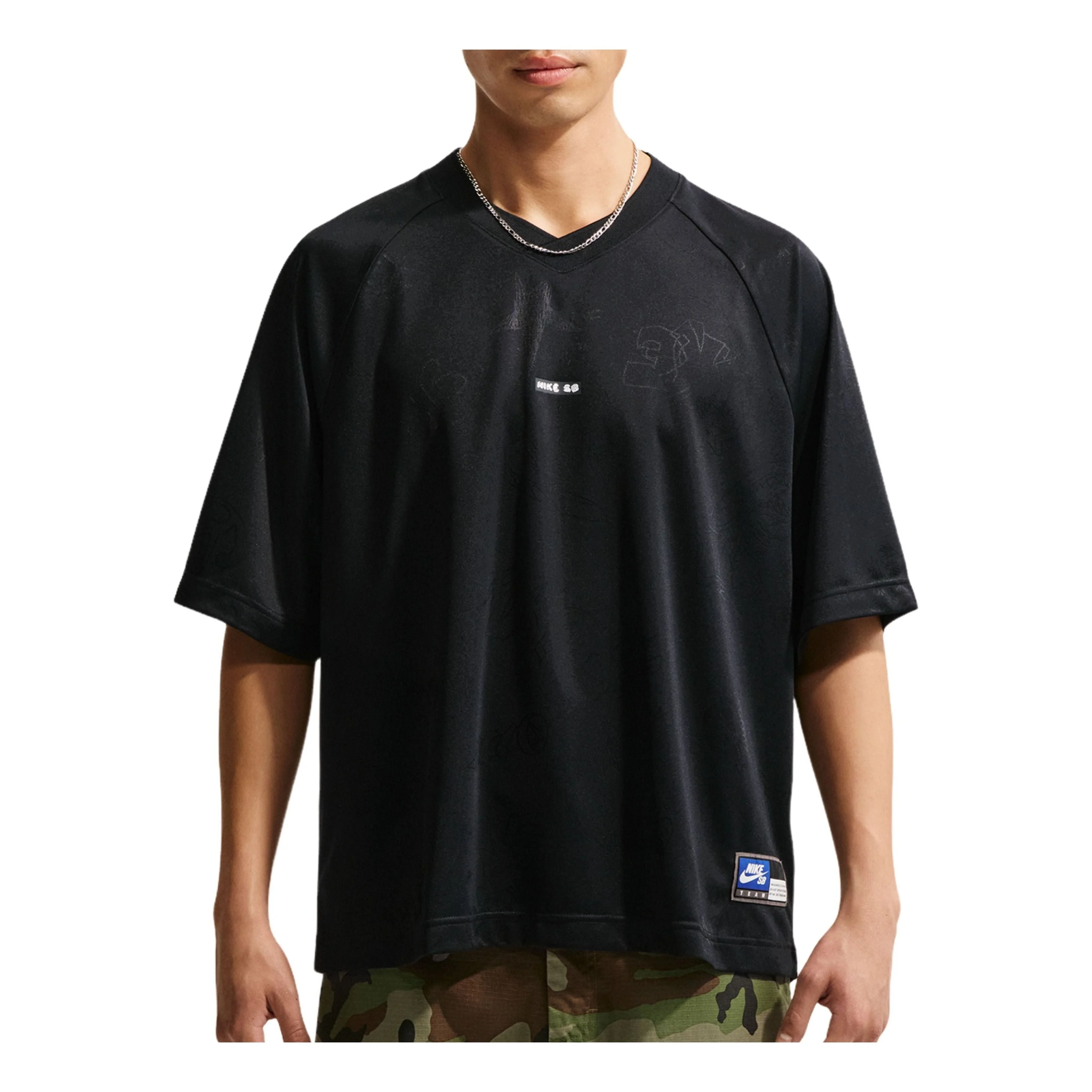 Nike SB Jacquard Skateboard T-Shirt 'Black' IF1303-010 - 1