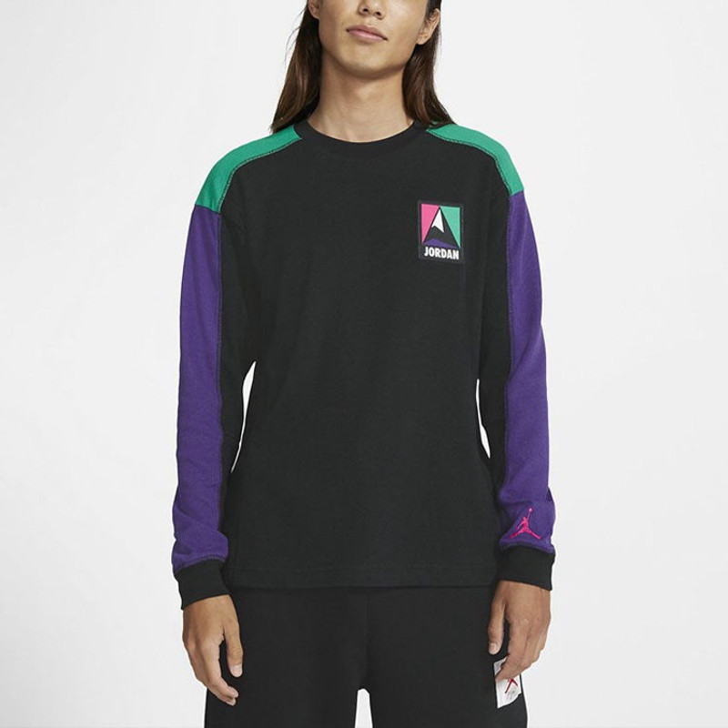 Jordan Air Jordan Winter Utility Colorblock logo Casual Round Neck Black CT3382-010 outlook