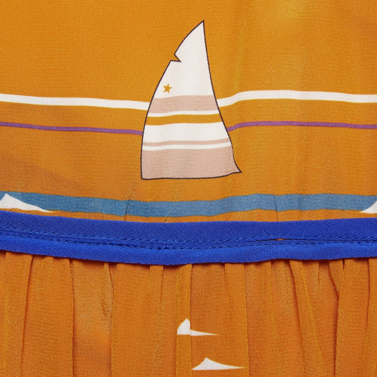 Striped boat print silk dress - 4