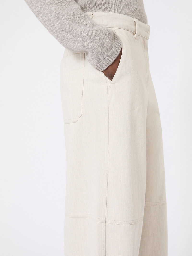ARMONY Washed cotton trousers - NATURAL 5