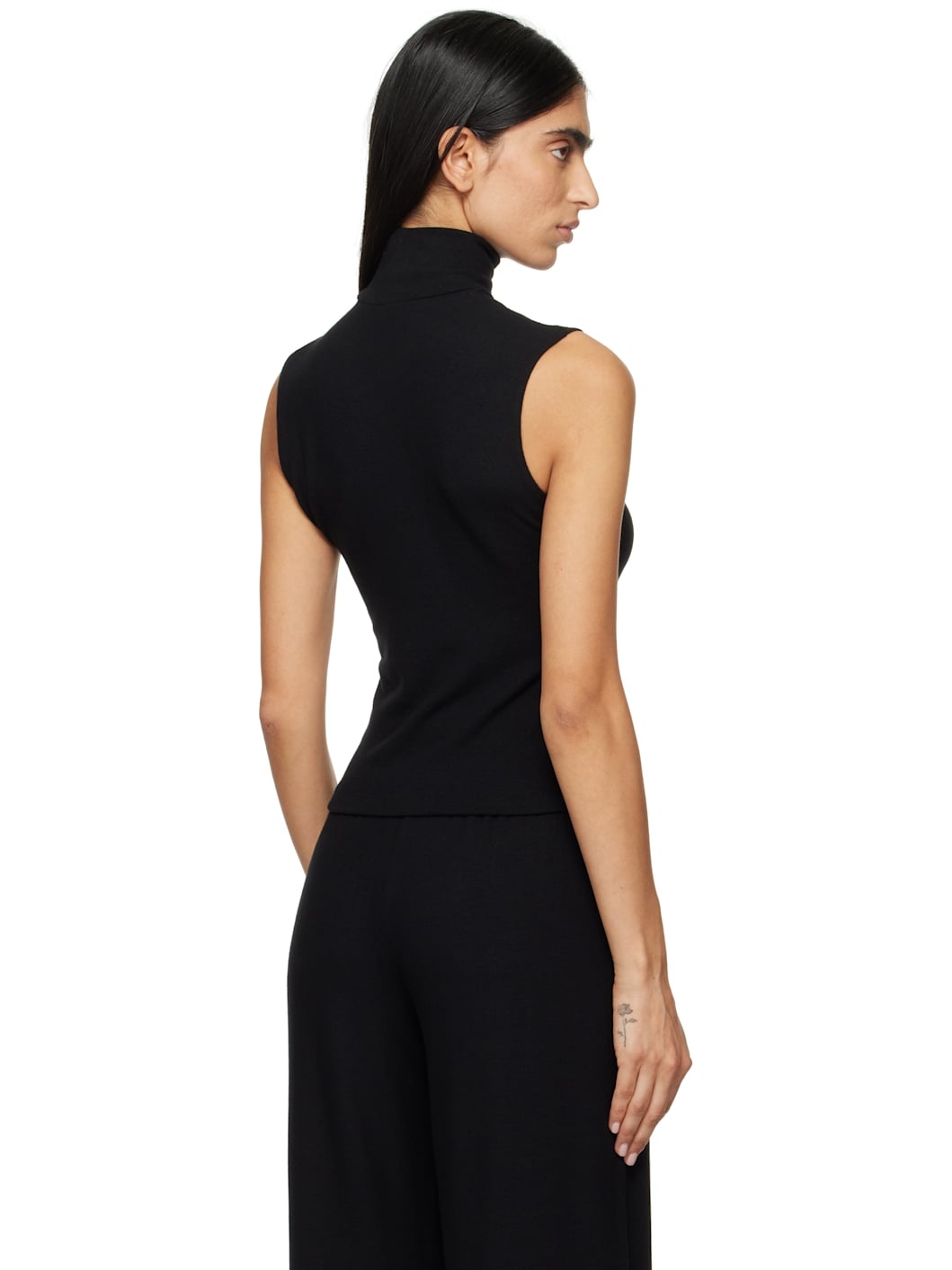 Black Lauren Sleeveless Turtleneck - 3