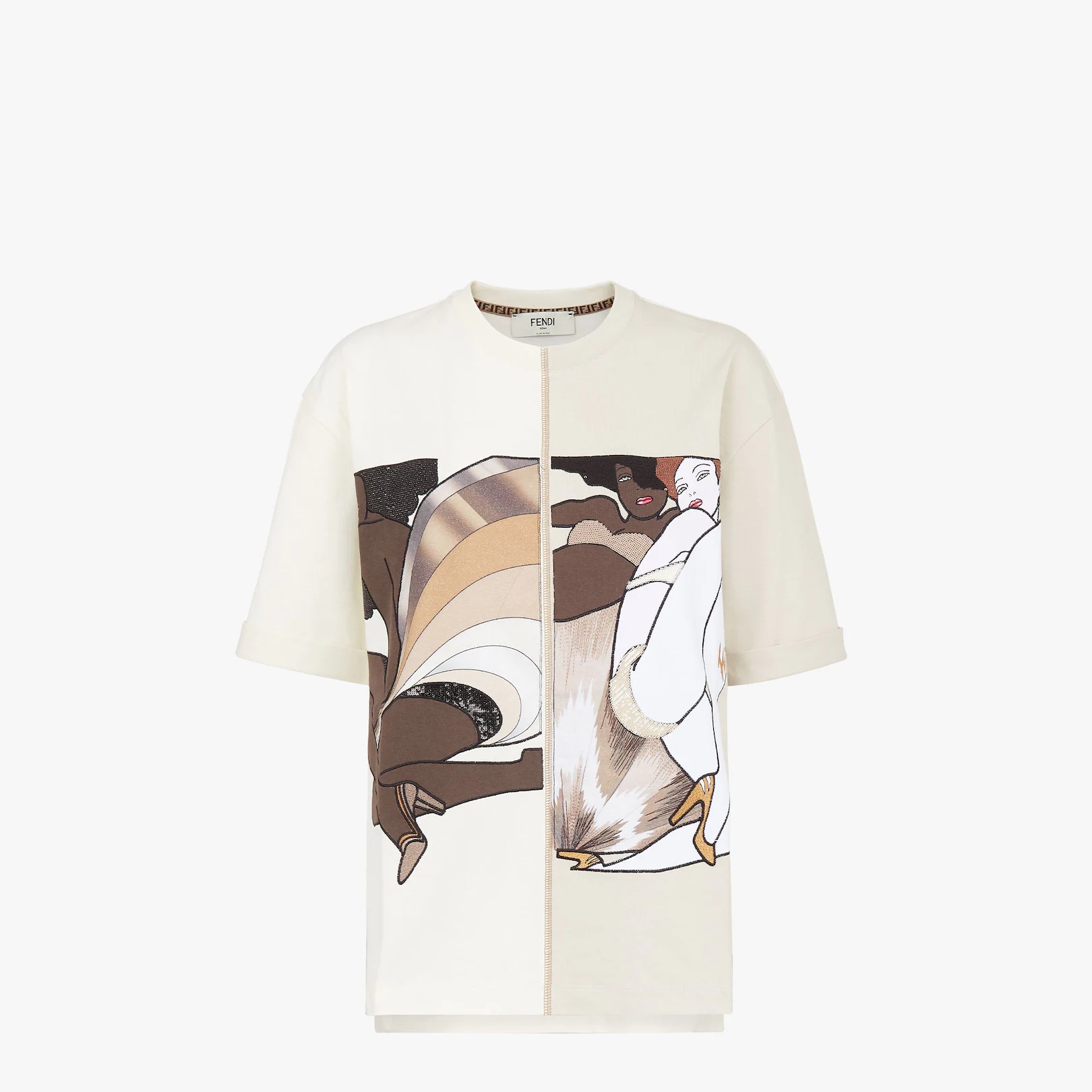 Beige jersey T-shirt - 1