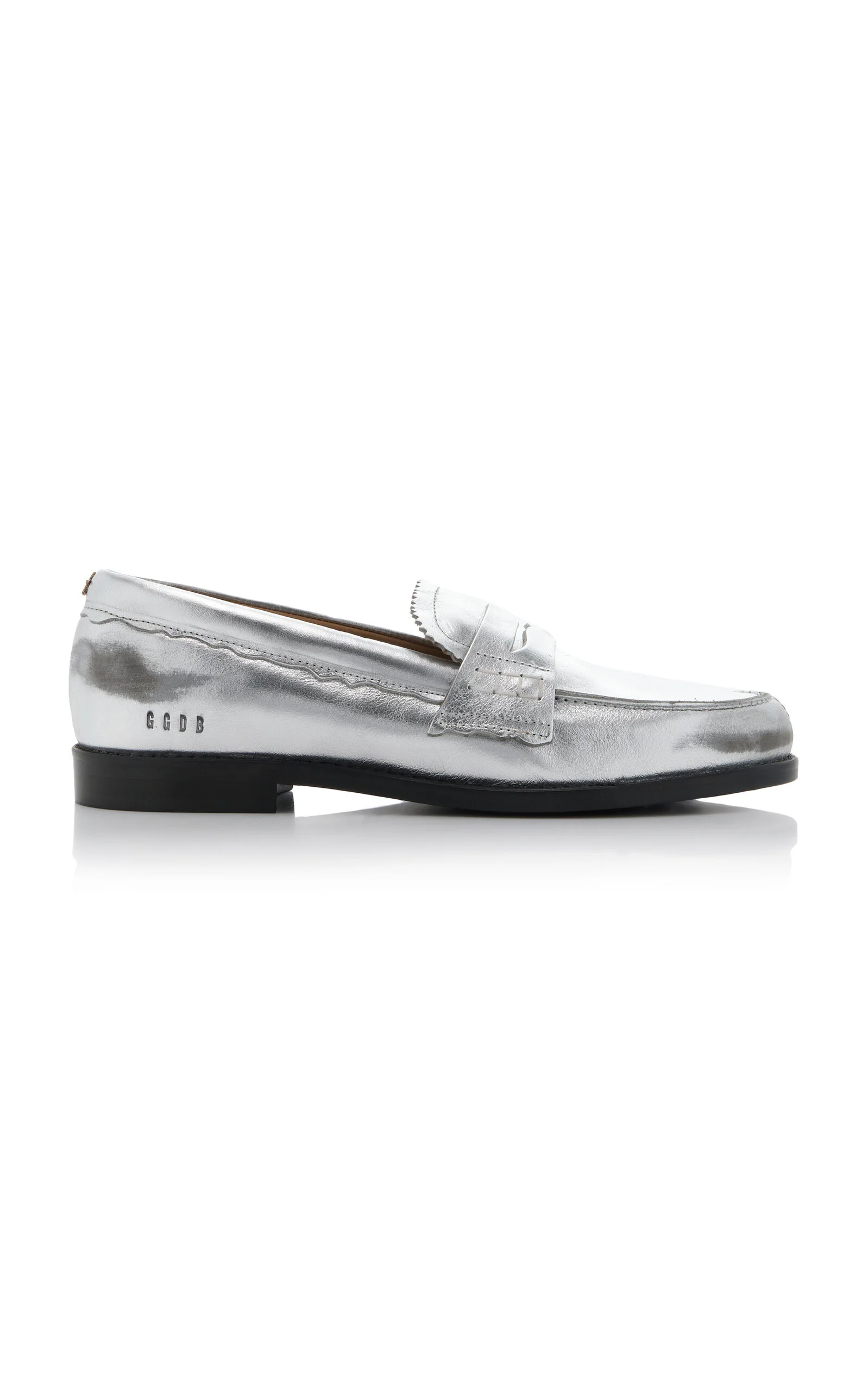 Jerry Metallic Leather Loafers silver - 1