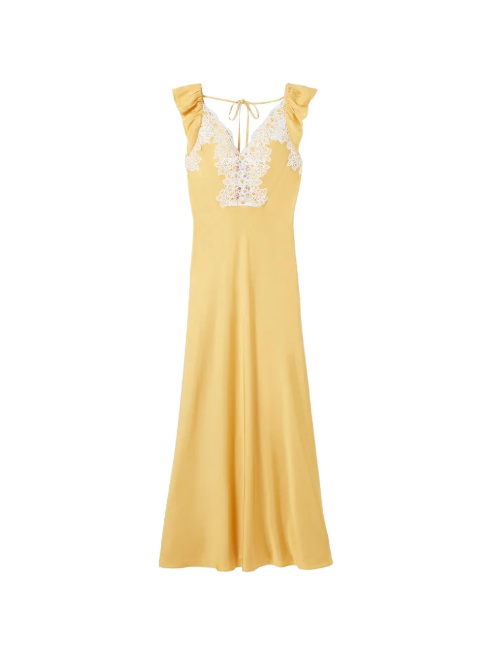 lace-trim ruffled dress - 1