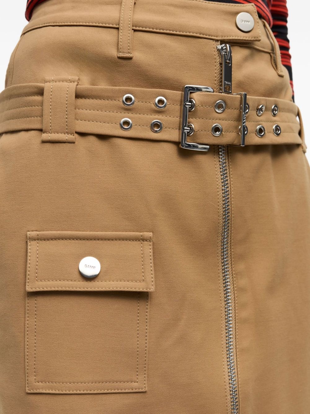 belted cotton skirt - 5