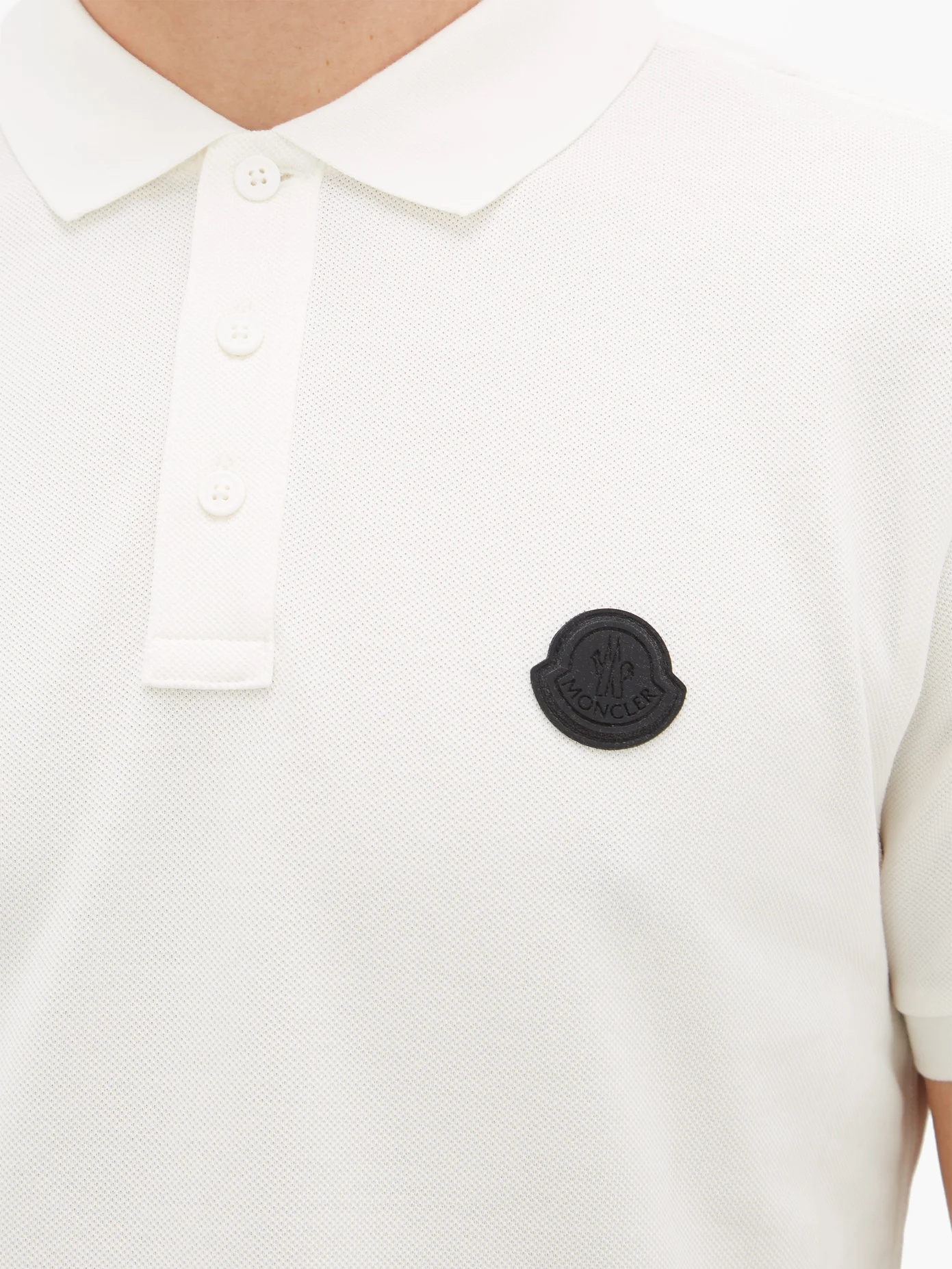 Logo-plaque cotton-piqué polo shirt - 3