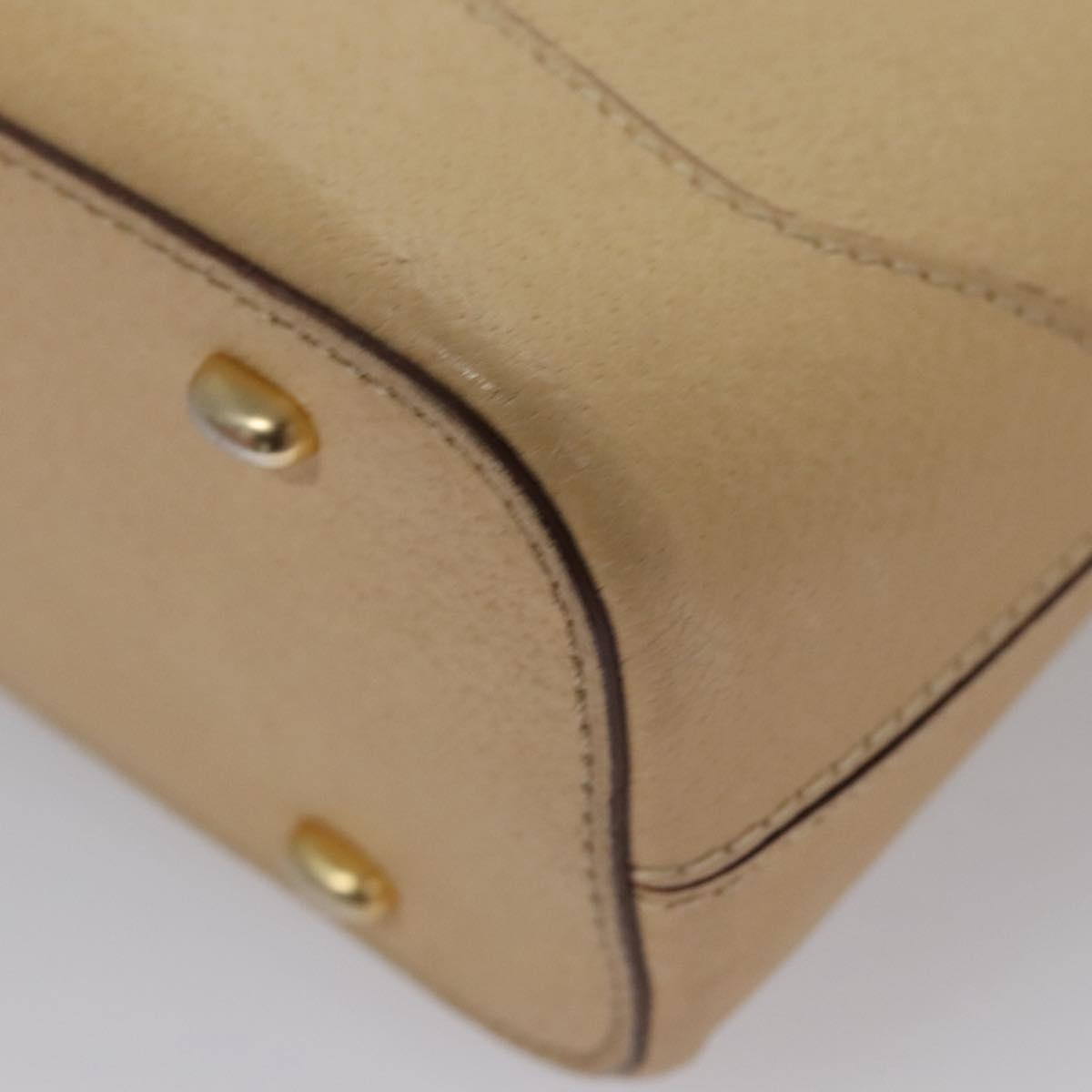 CELINE Hand Bag Leather Beige Gold - 16