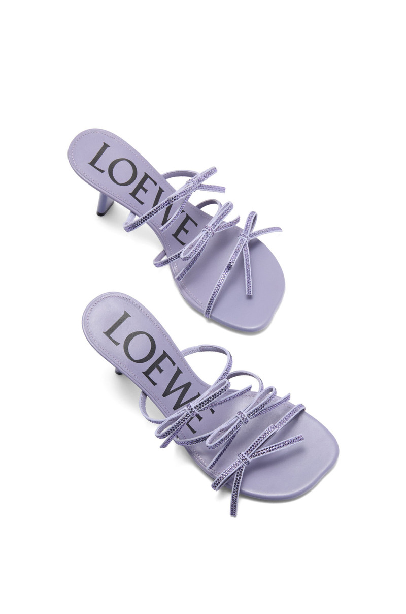 Petal sandal in suede and rhinestones 4