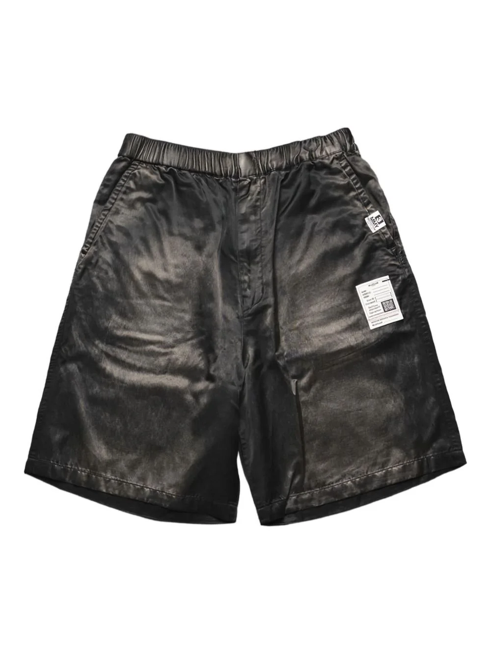 elastic-waistband satin shorts - 1