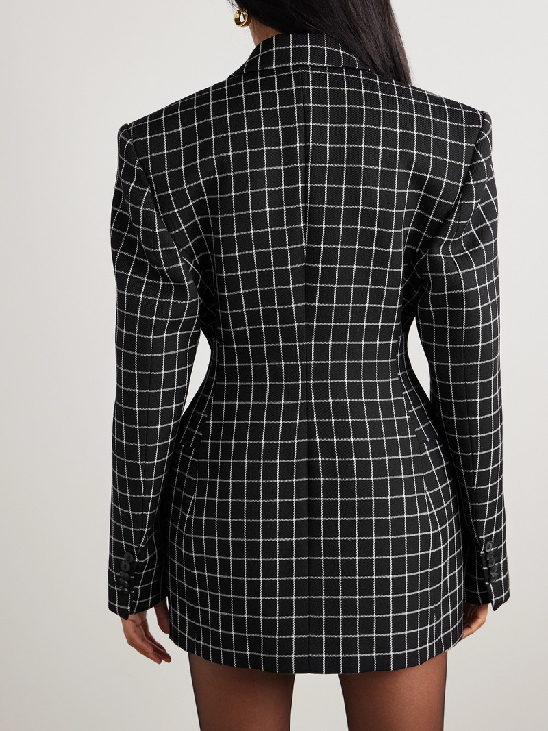 Double-breasted Checked Wool-twill Blazer 3