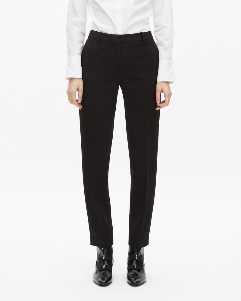 BLACK CREPE SUIT PANTS STRAIGHT TAILORED CUT 3