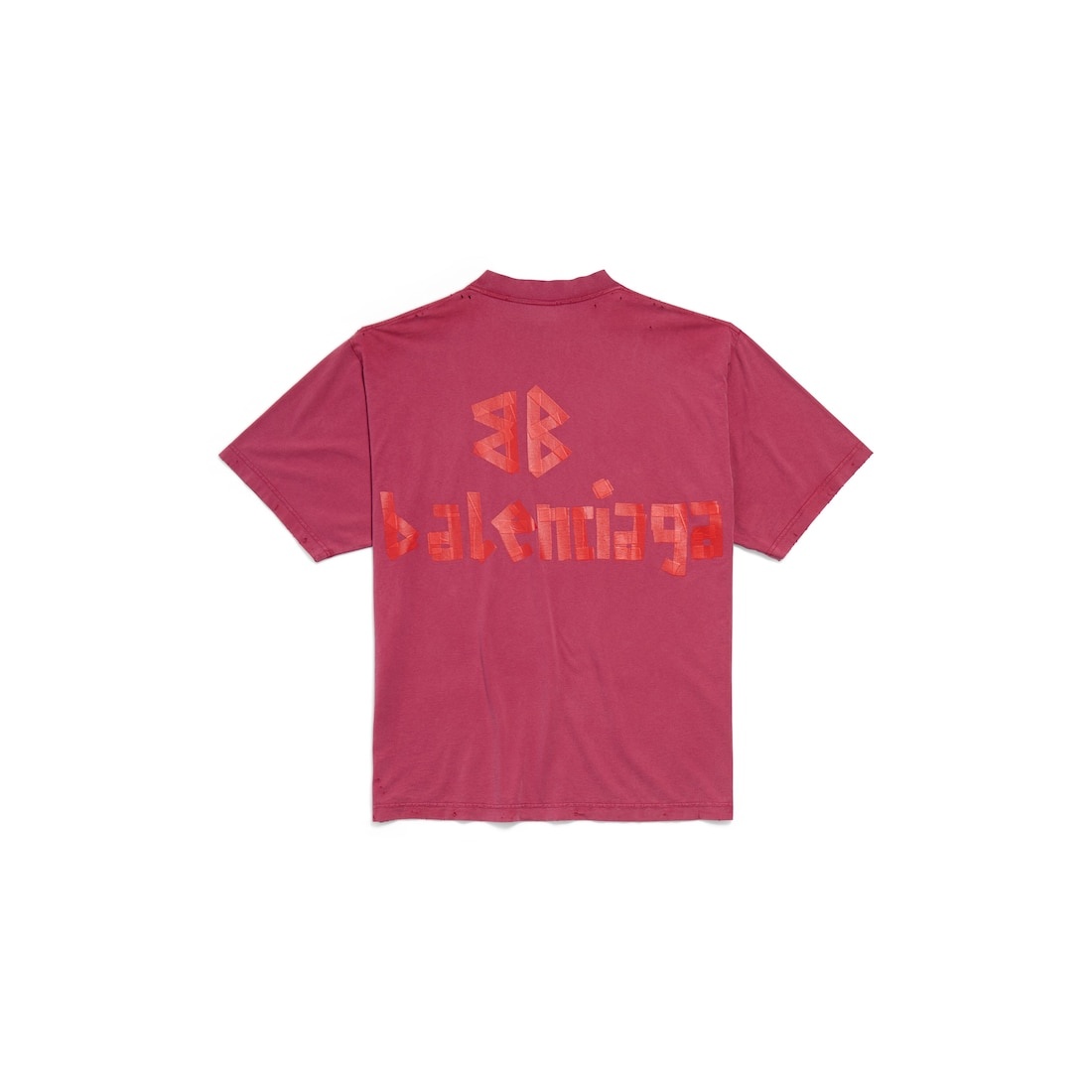 Tape Type T-shirt Medium Fit in Rasberry - 2