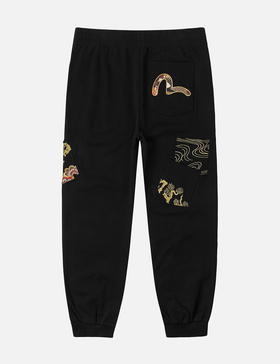 Grateful Crane Print and Multi-pocket Straight Fit Sweatpants - 3