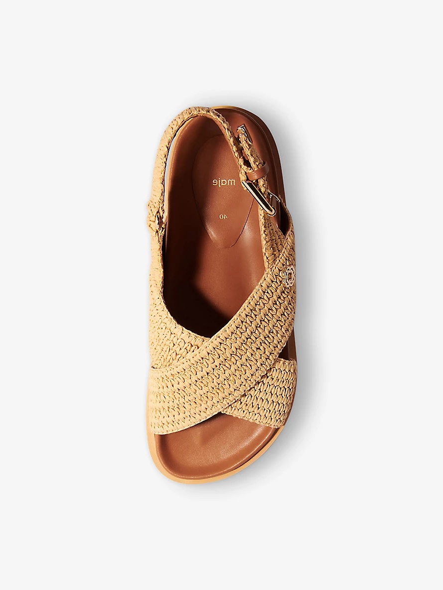 Raffia-Effect Flat Sandals - 2