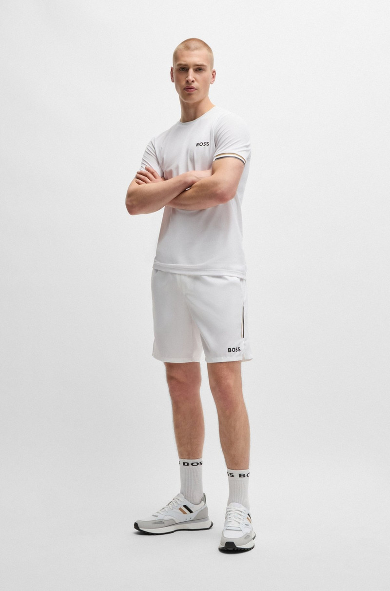 BOSS BOSS X MATTEO BERRETTINI WATER-REPELLENT SHORTS WITH LOGO PRINT outlook
