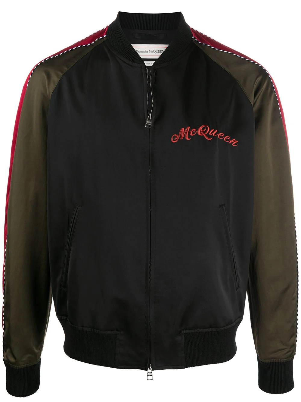 dragon-embroidered bomber jacket - 1