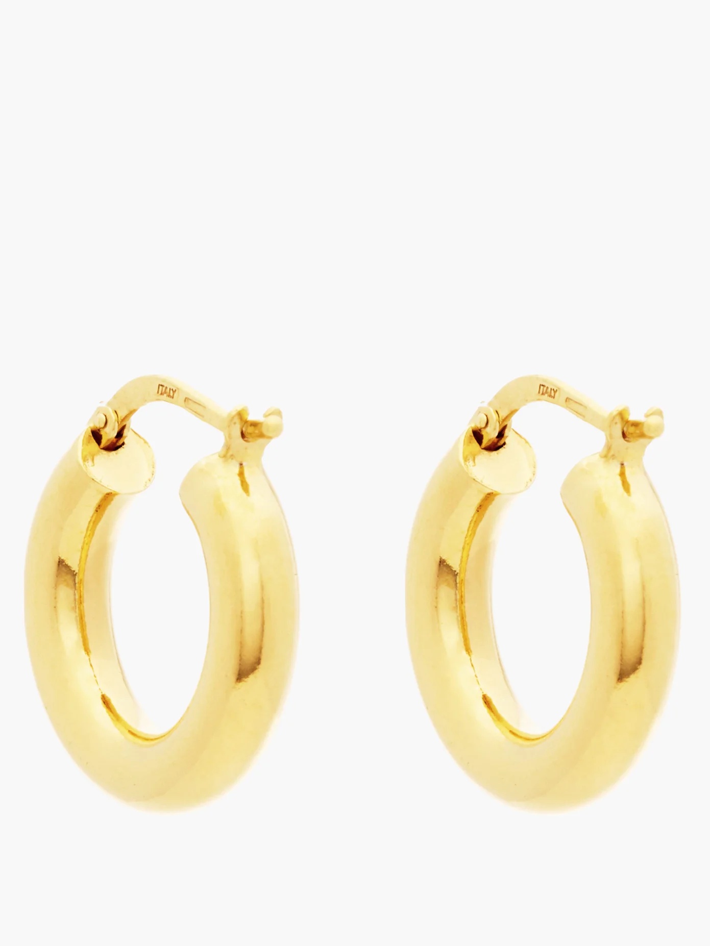 Gold-plated sterling-silver hoop earrings - 3