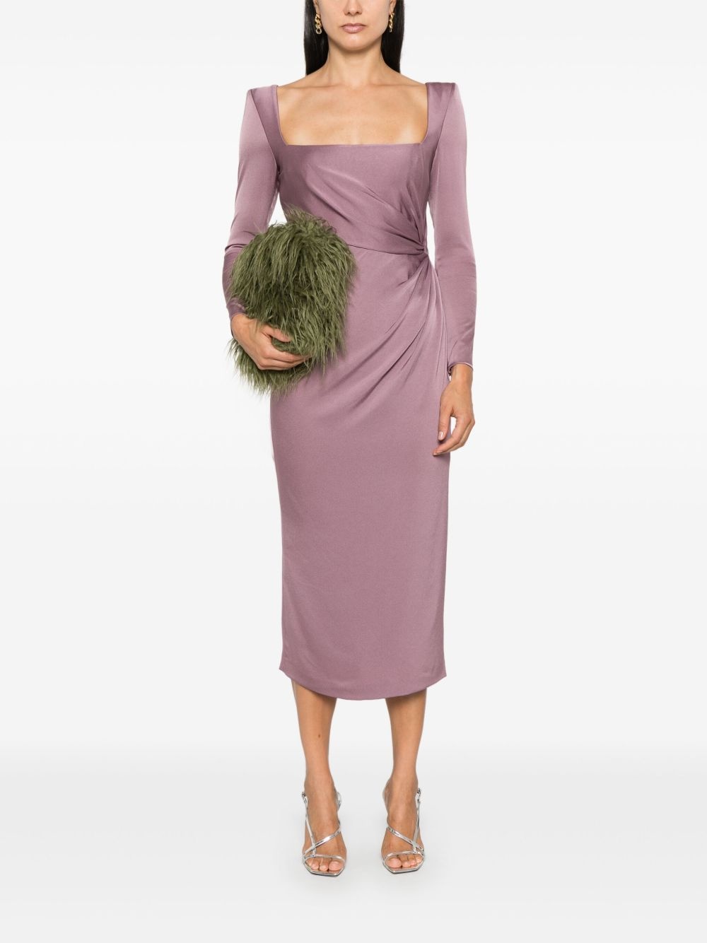 twist-detail satin midi dress - 2