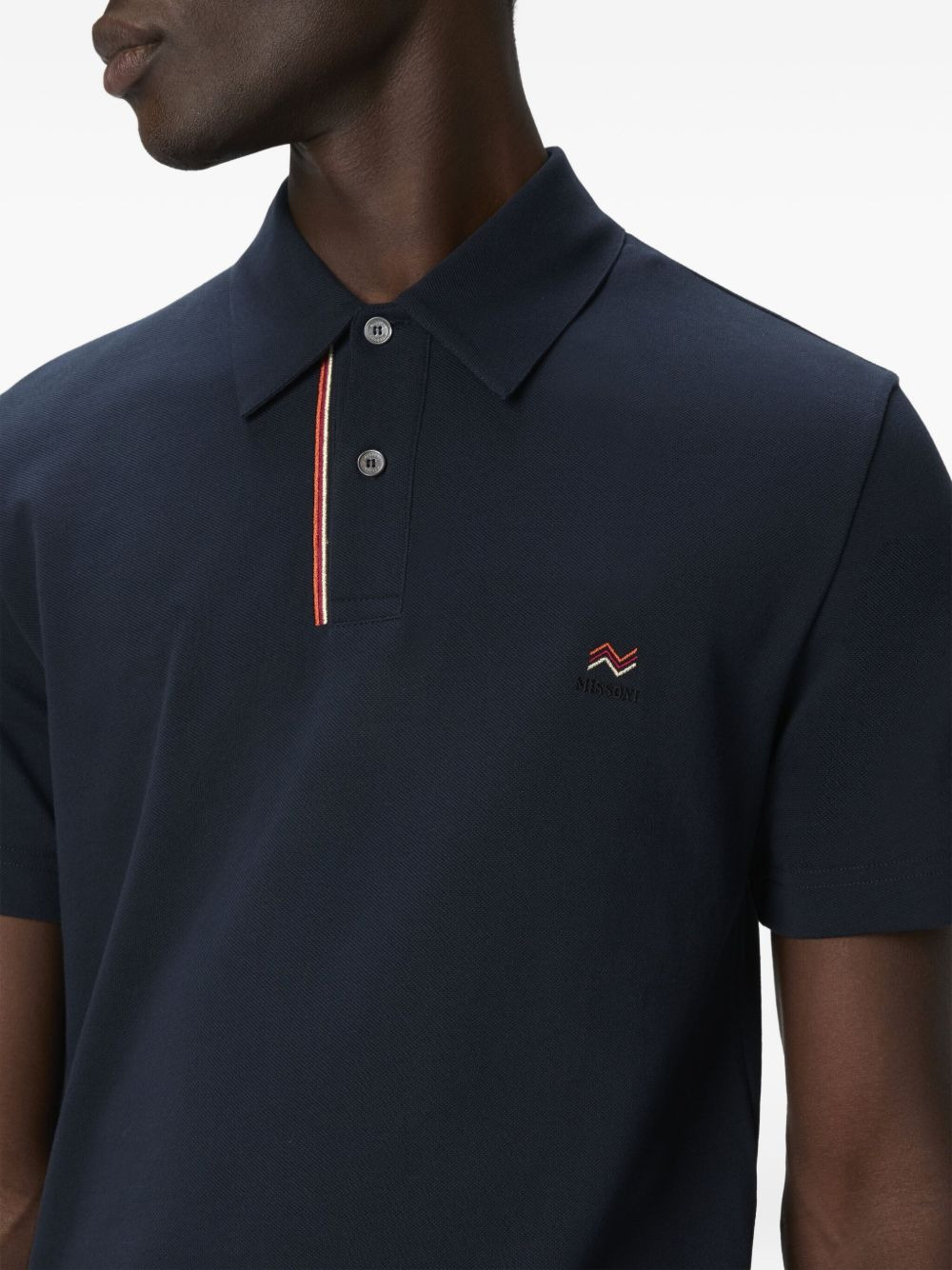 striped-collar polo shirt - 4