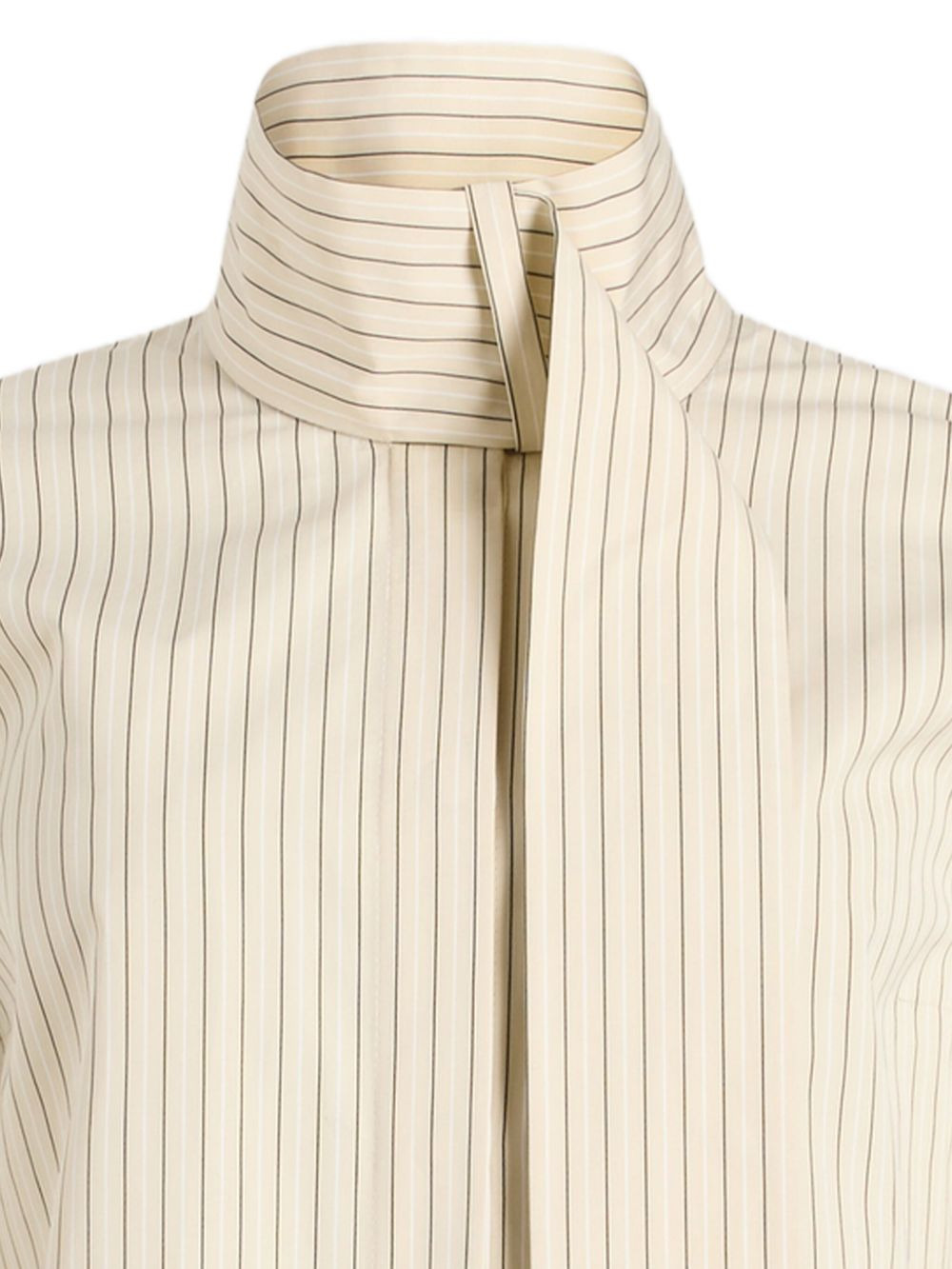 pinstripe scarf-collar blouse - 2