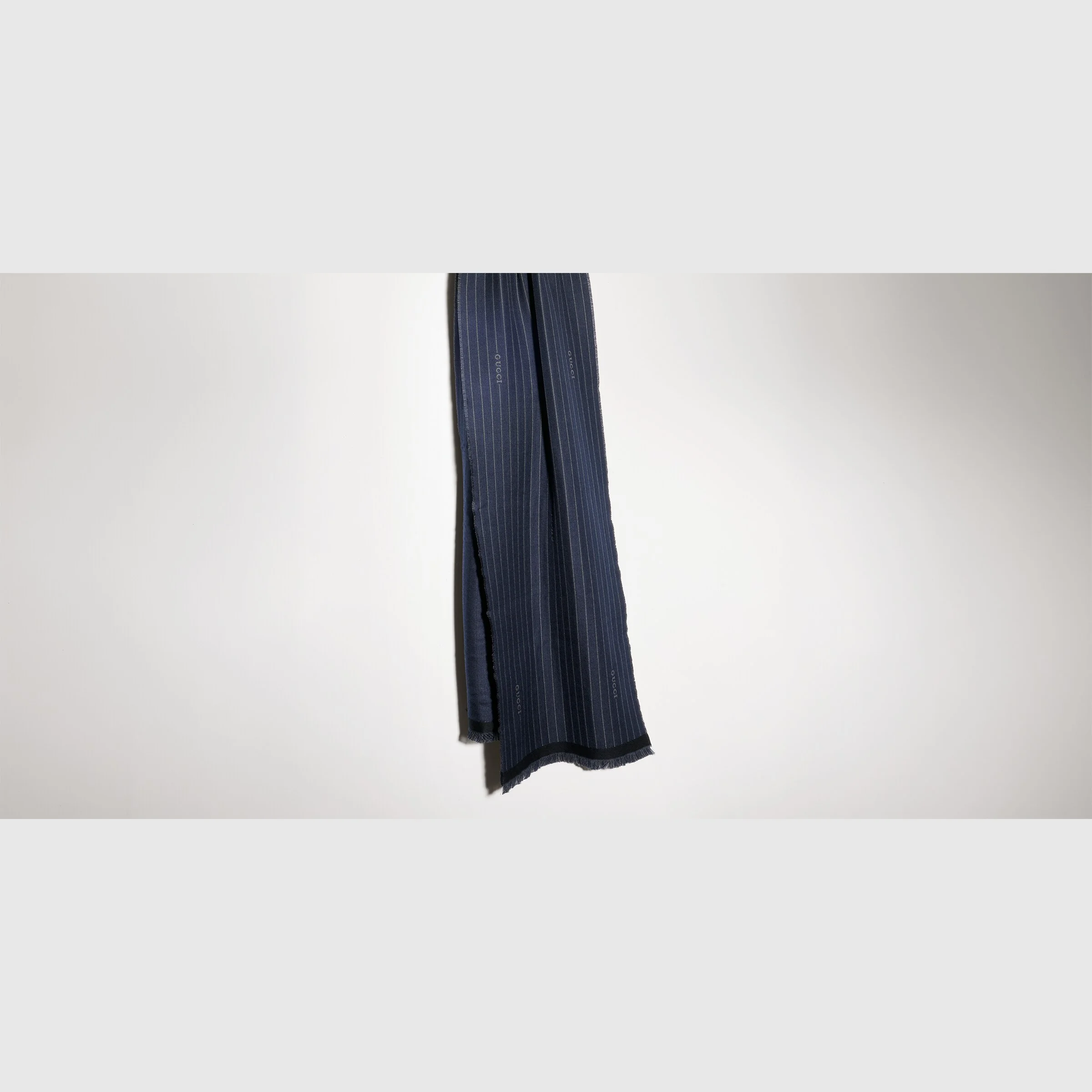 Gucci pinstripe wool silk scarf - 1