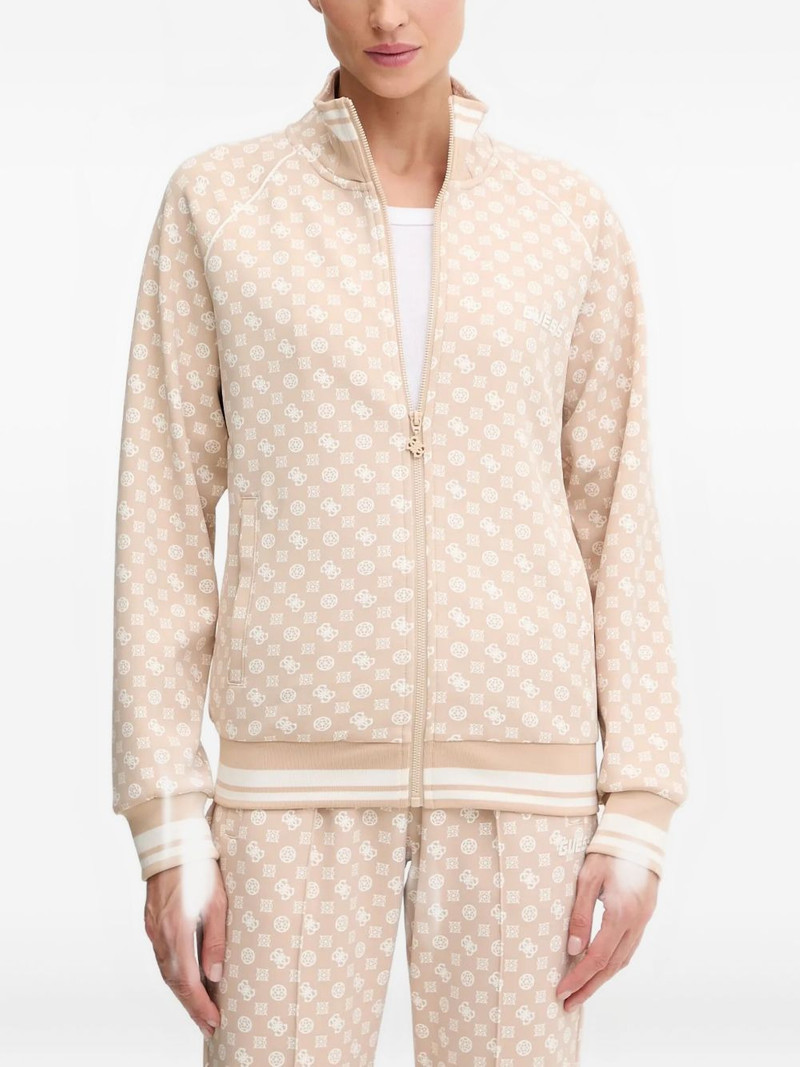 zip-up patterned sweatshirt 1