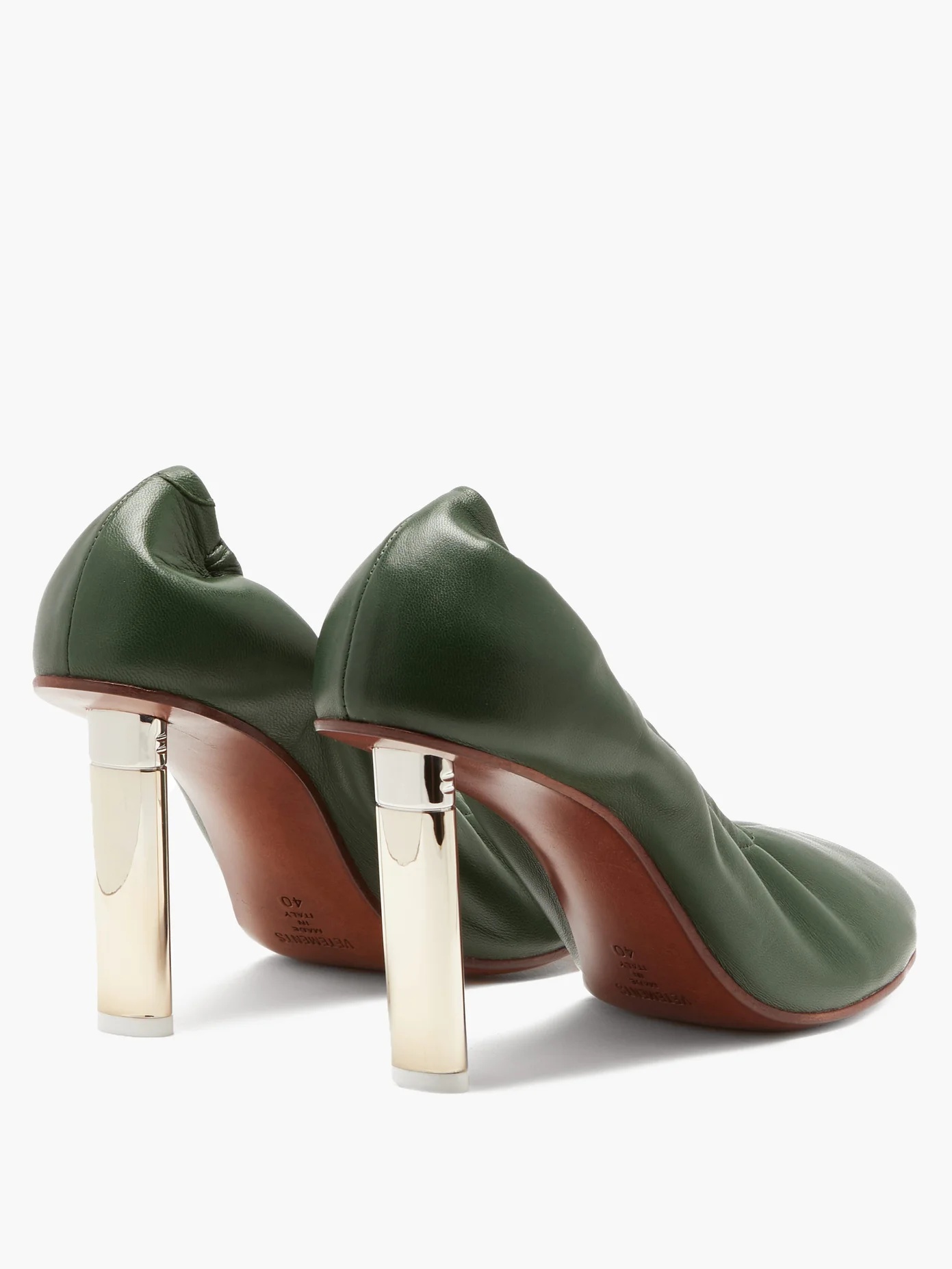 Lighter-heel leather ballerina pumps - 4