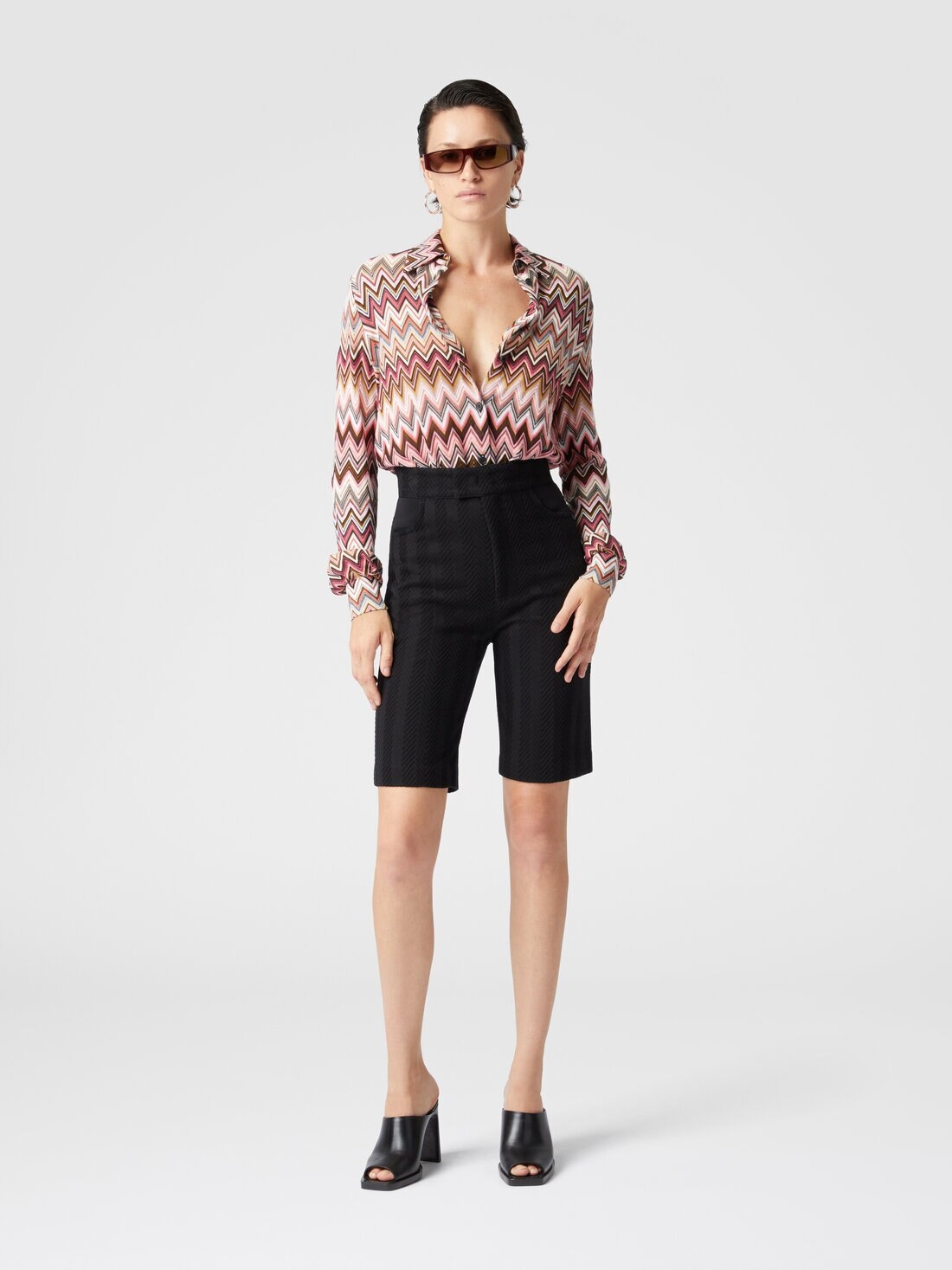 Zig zag cotton and viscose shirt - 2