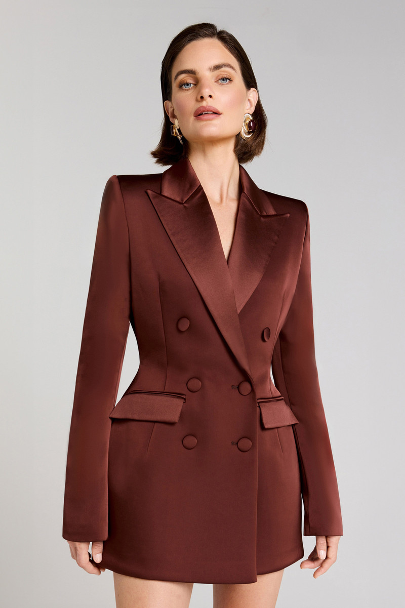 NADINE MERABI Monica Brown Blazer Dress outlook
