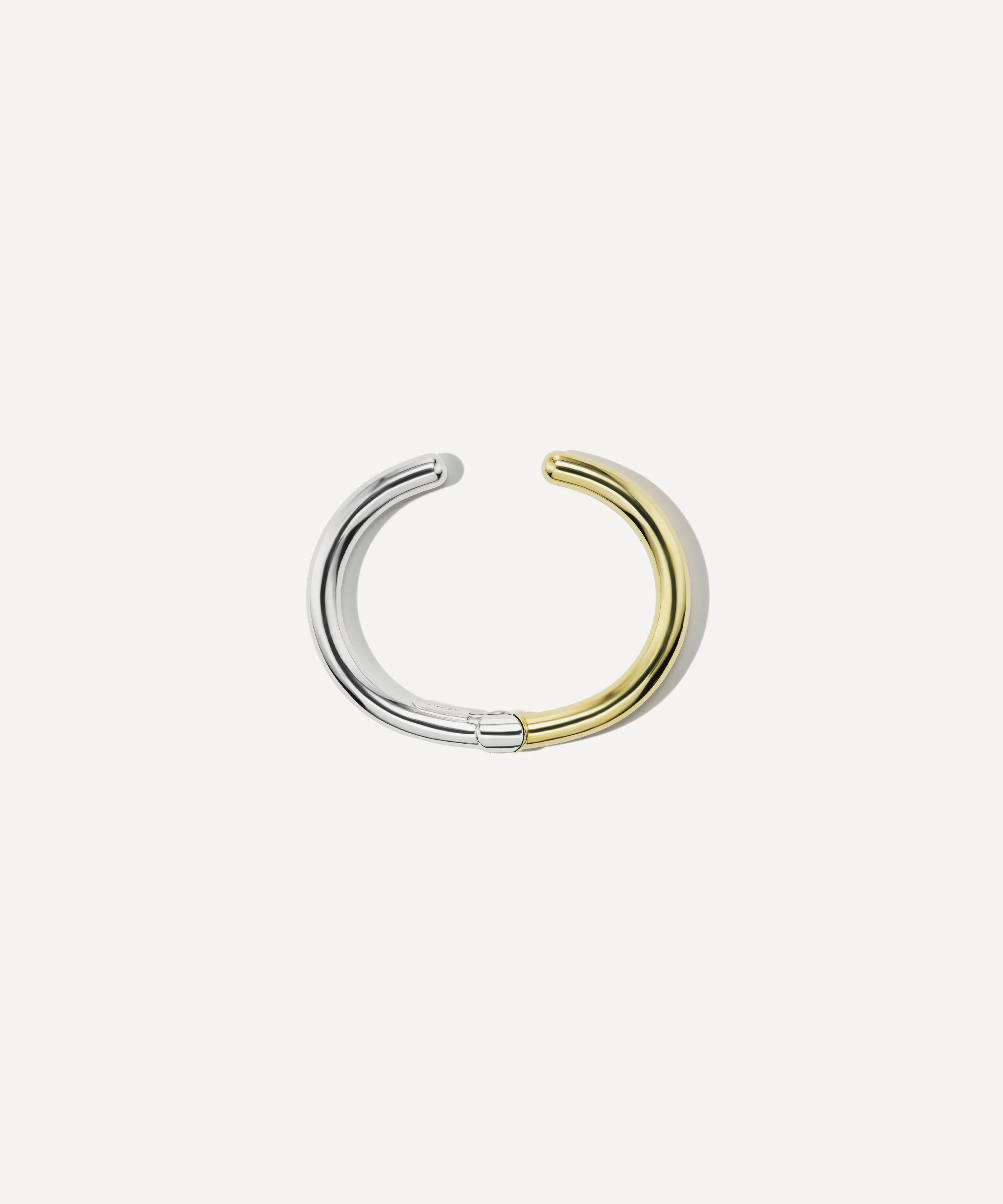 Mixed Metal Hinged Cuffling Bracelet - 1