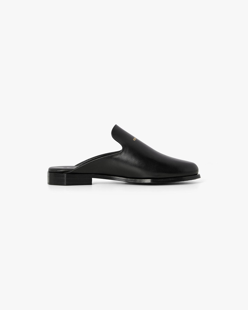 Black Leather Loafer Mule 4