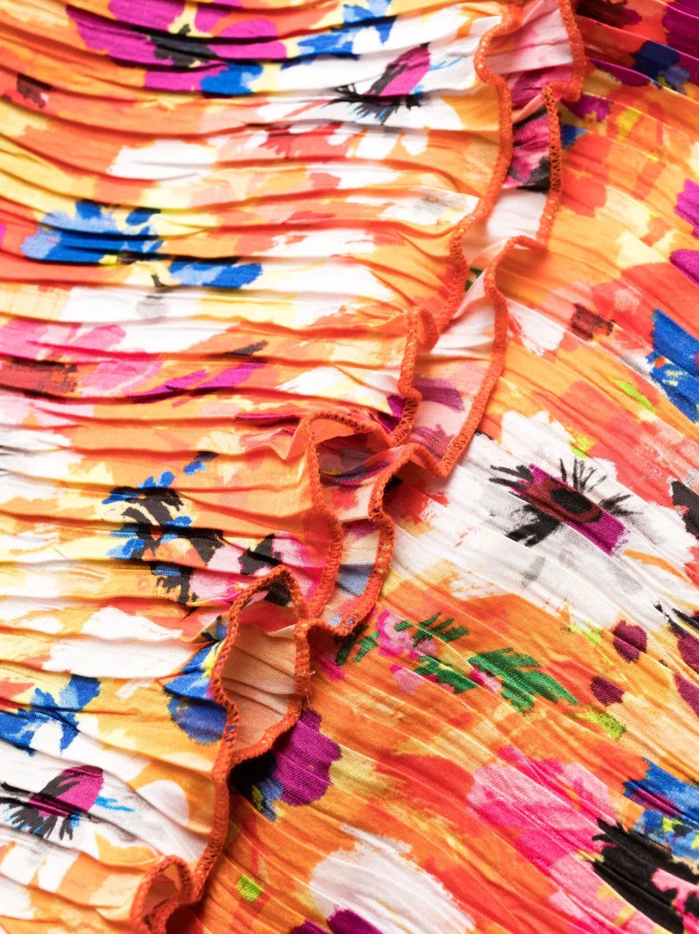 pleated floral-print trousers - 8