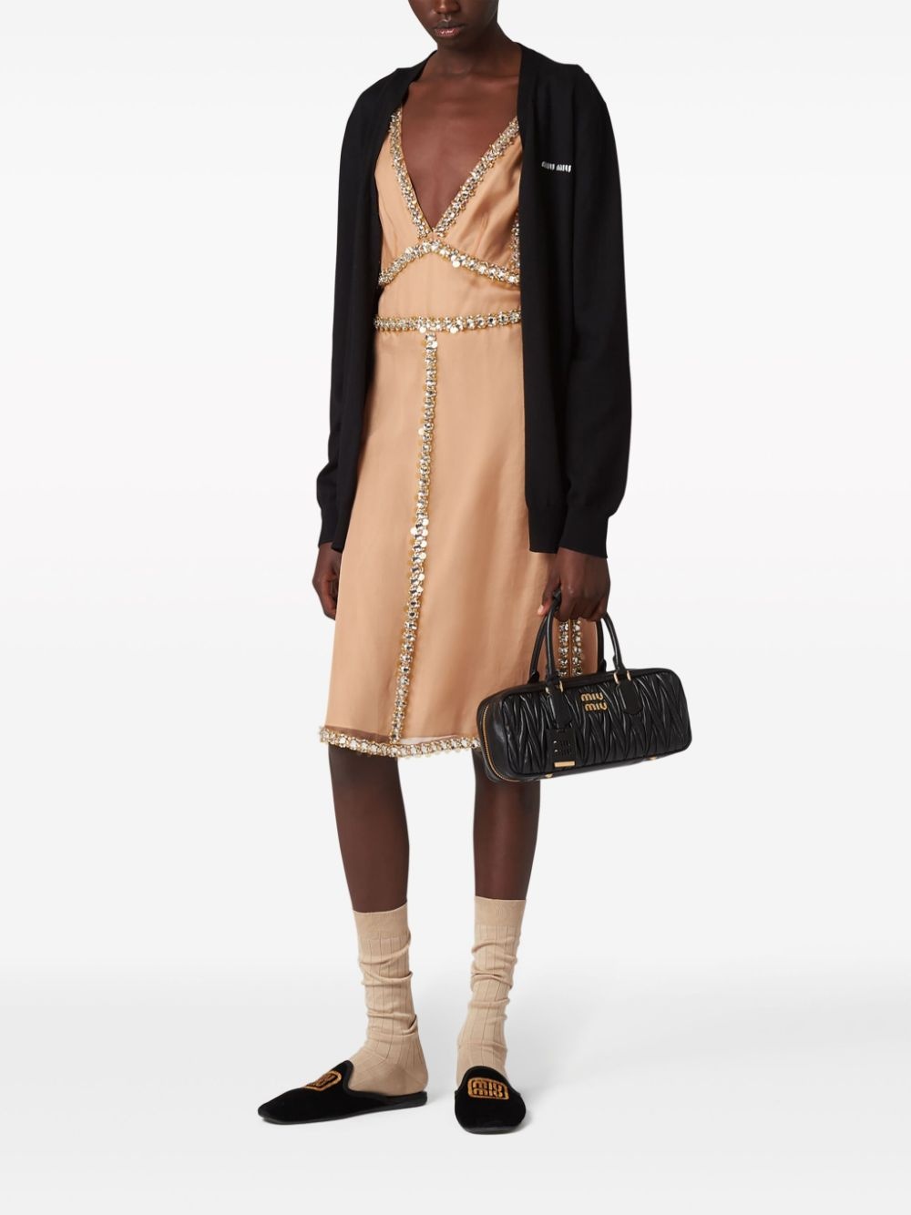 crystal-embellished silk minidress - 2