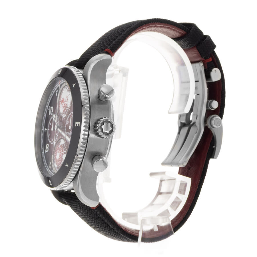 Pre-owned Montblanc 1858 Chronograph Automatic Red Dial Men's Watch 132303 - 6