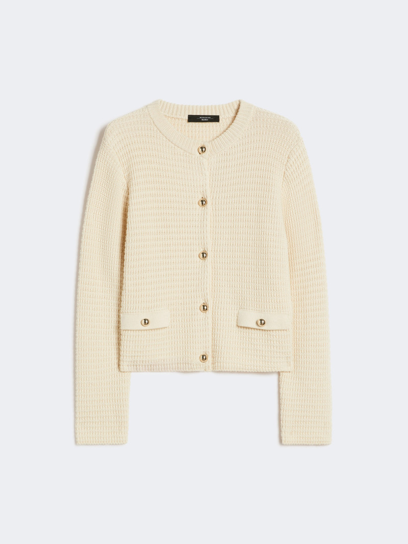 VODKA Cropped cotton cardigan - ECRU 1
