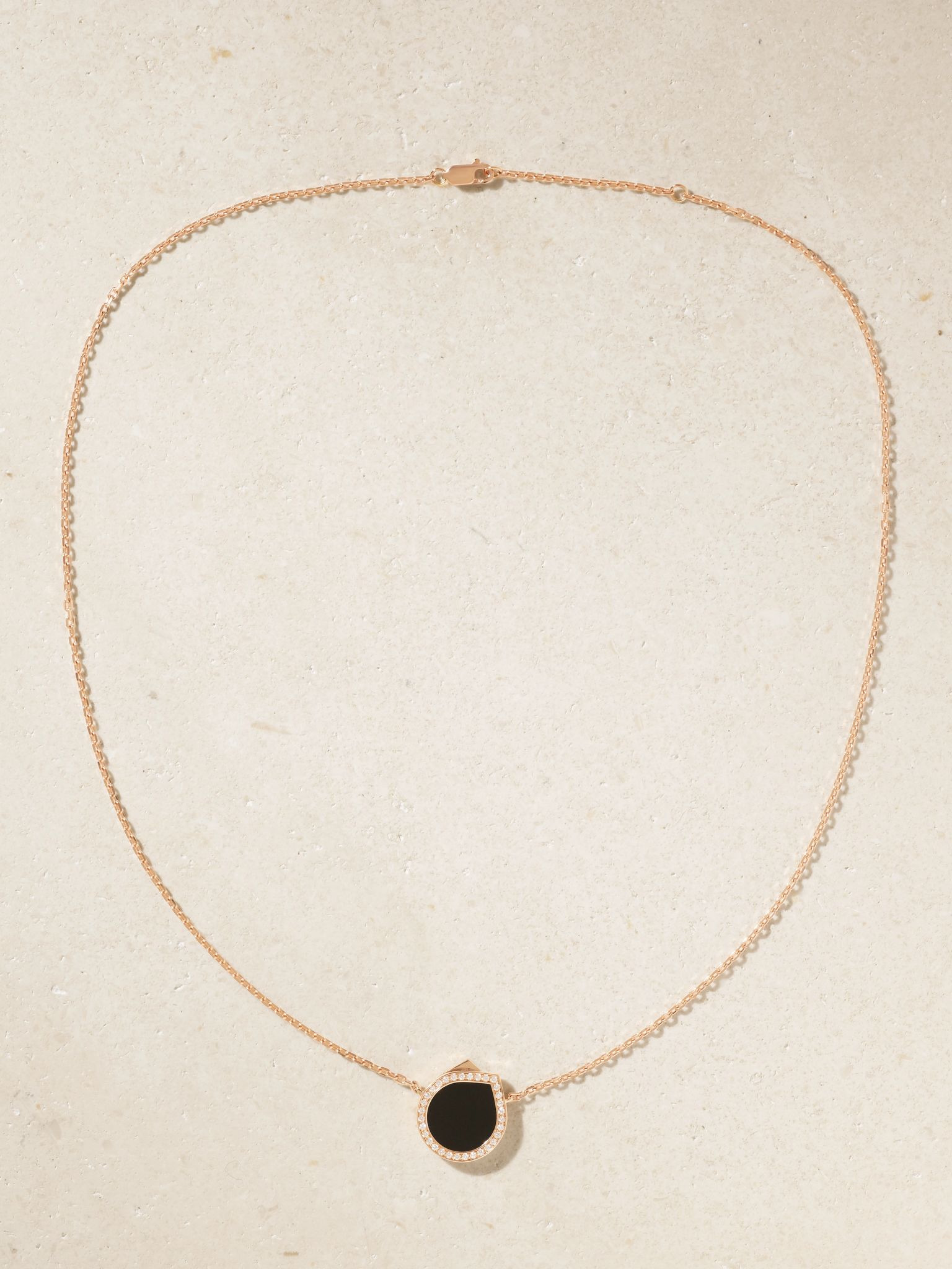 Antifer 18-karat rose gold, onyx and diamond necklace Black - 4