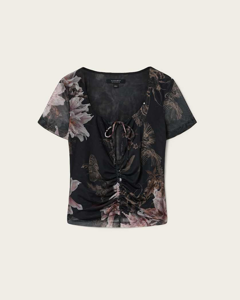 GABBY SLIM FIT FLORAL MESH TOP 1