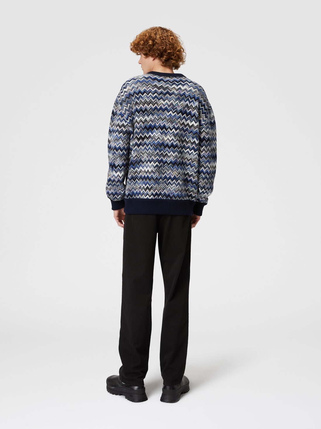 Zigzag wool crewneck pullover - 3